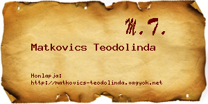 Matkovics Teodolinda névjegykártya